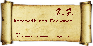Korcsmáros Fernanda névjegykártya